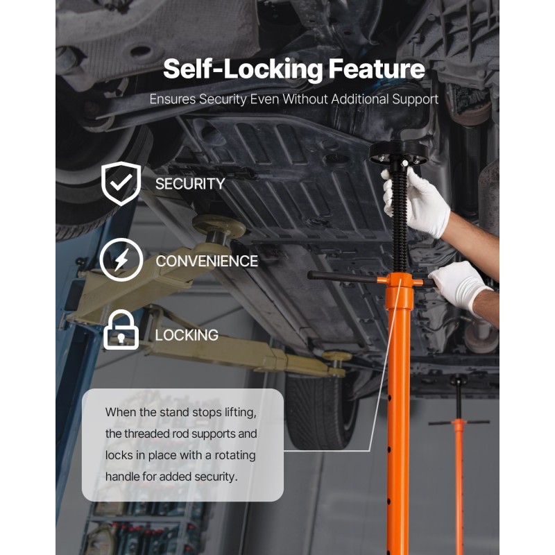 Alustanostimen tuki teräs 0,75 t kantavuus säädettävä korkeus 975–1915 mm kaksi pyörää