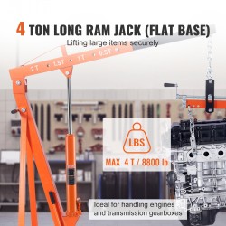 Pitkä hydraulinen pullotunkki 4 t kantavuus 612–1112 mm nostokorkeus teräsrunkoinen yksimäntäinen pumppu