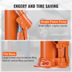 Pitkä hydraulinen pullotunkki 4 t kantavuus 612–1112 mm nostokorkeus teräsrunkoinen yksimäntäinen pumppu