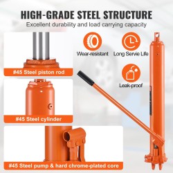 Hydraulinen pitkämallinen tunkki 8 t nostokorkeus 660–1165 mm haarukkajalustalla