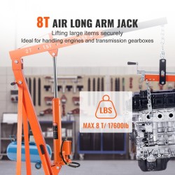 Hydraulinen pitkä tunkki teräs 8 t nostoalue 660–1170 mm kaksipumppujärjestelmä