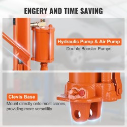 Hydraulinen pitkä tunkki teräs 8 t nostoalue 660–1170 mm kaksipumppujärjestelmä