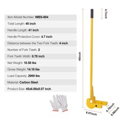 Lavapurkutyökalu nivelöity pää Q235-hiiliteräs 104 cm kahva 907 kg kantavuus