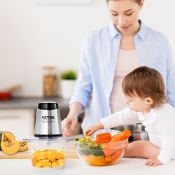 Sähköinen silppuri lasikulho 1,2 l 400 W kaksinopeuksinen nelisiipinen terä