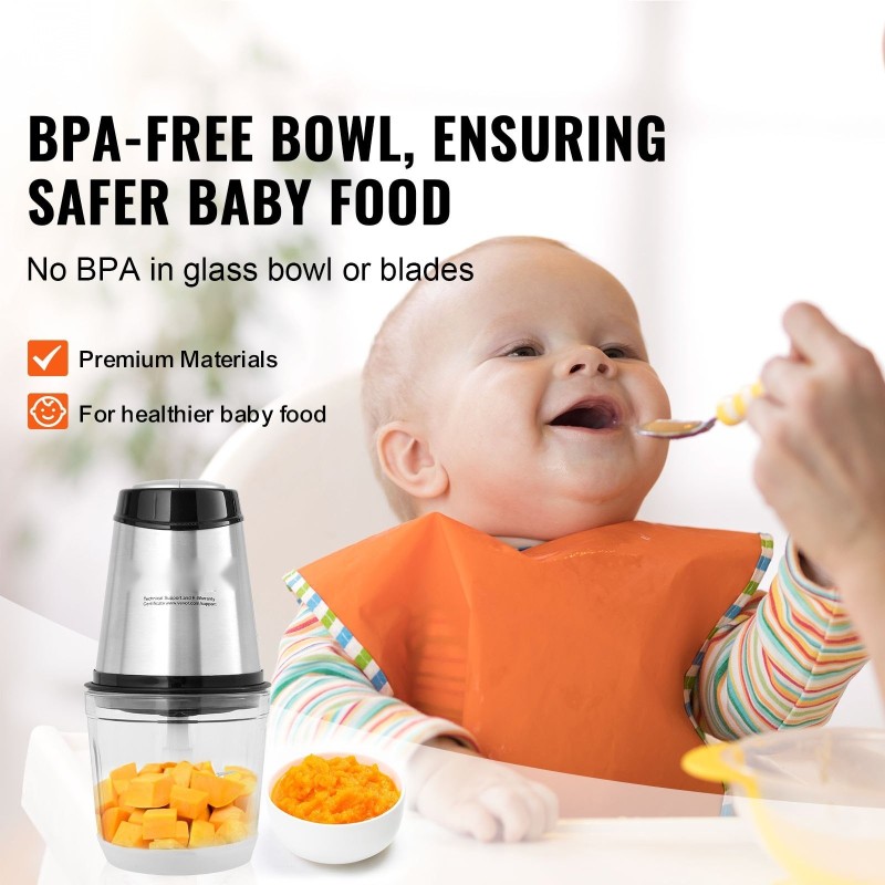 Sähköinen kaksinopeuksinen monitoimihakkuri 600 ml lasikulho 400 W ruostumattomat terät