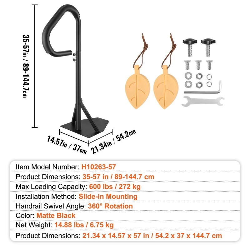 Kylpytynnyrin alumiininen kaide 360 asteen kääntyvä korkeussäädettävä 88,9–144,8 cm