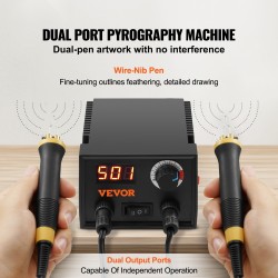 Puutyöpolttosarja kaksi polttokynää 23 lankakärkeä säädettävä lämpötila 200–700 astetta digitaalinen näyttö