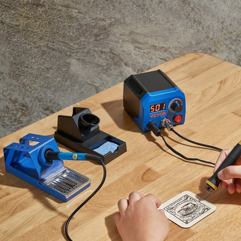 Puupolttosetti kaksi polttokynää kaksi lähtöporttia säädettävä 250–700°C digitaalinen näyttö 23 langankärkeä