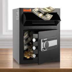 Talletuslokero kassakaappi teräs 350 x 300 x 450 mm elektroninen koodilukko