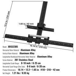 Säädettävä alumiininen kaappavedinten jigi keskipisteen merkkauspiikillä käsikiristimillä oveen ja laatikoihin