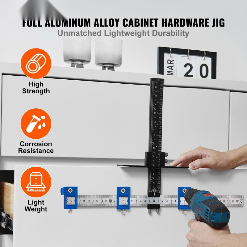 Vetimien asennusjigi säädettävä alumiiniseos ja ruostumaton teräs keskipistotyökalulla