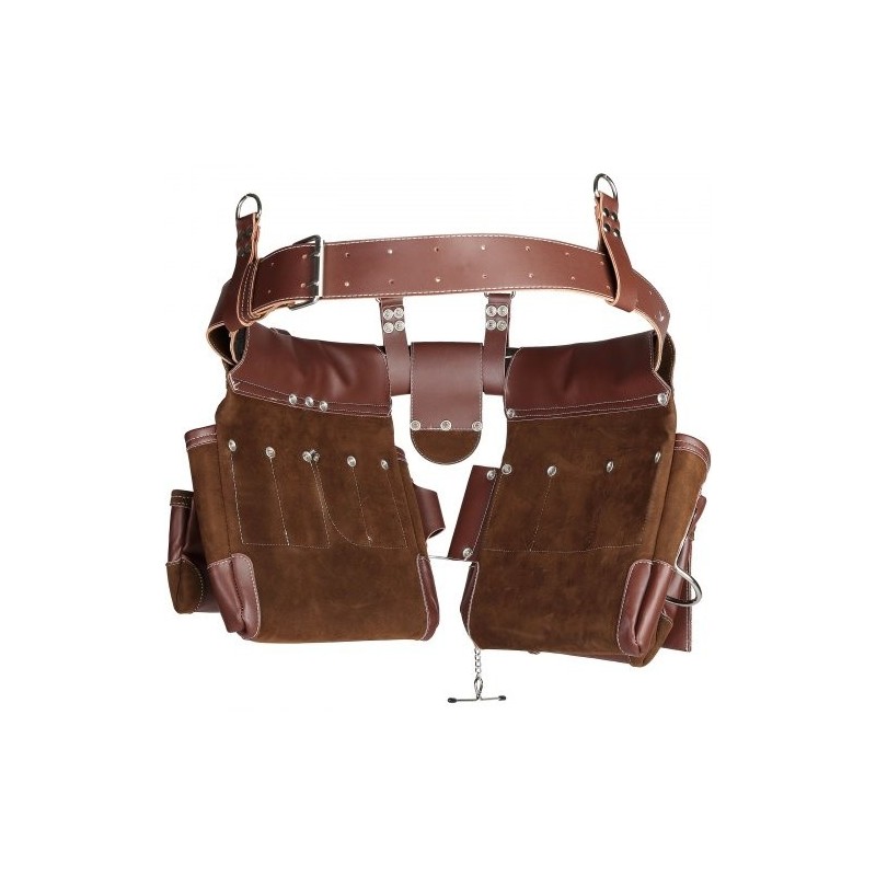 Työkaluvyö PU-materiaalinen 22 taskua irrotettavat taskut säädettävä vyötärönympärys 73–137 cm ruskea