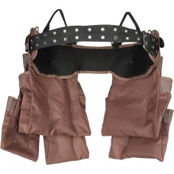 Työkaluvyö polyesterinen 19 taskua säädettävä vyötärö 81–137 cm pehmustettu ruskea