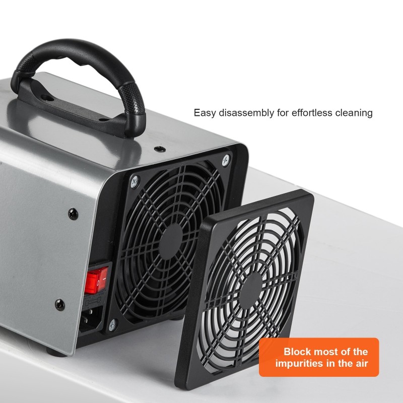 Otsonigeneraattori otsonintuotto 36000 mg/h ajastin 0–120 minuuttia ilmankosteusnäyttö irrotettava pölysuoja