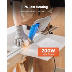 Kuumaveitsi vaahtoleikkuri säädettävä lämpötila 50–500 °C 150 ja 200 mm terät
