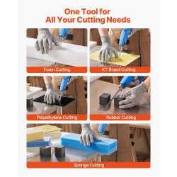 Kuumaveitsi vaahtoleikkuri säädettävä lämpötila 50–500 °C 150 ja 200 mm terät