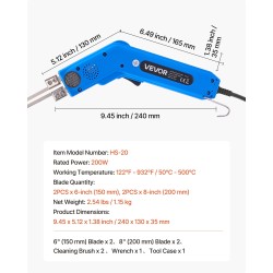 Kuumaveitsi vaahtoleikkuri säädettävä lämpötila 50–500 °C 150 ja 200 mm terät