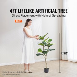 Keinotekoinen viikunaviikuna PE-muovinen noin 120 cm ruukussa sisä- ja ulkokäyttöön