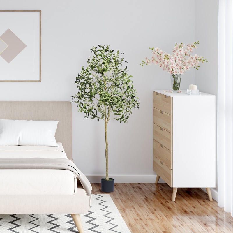 Tekooliivipuu 1,5 m PE-materiaali ruukulla kaatumissuoja aidon näköinen