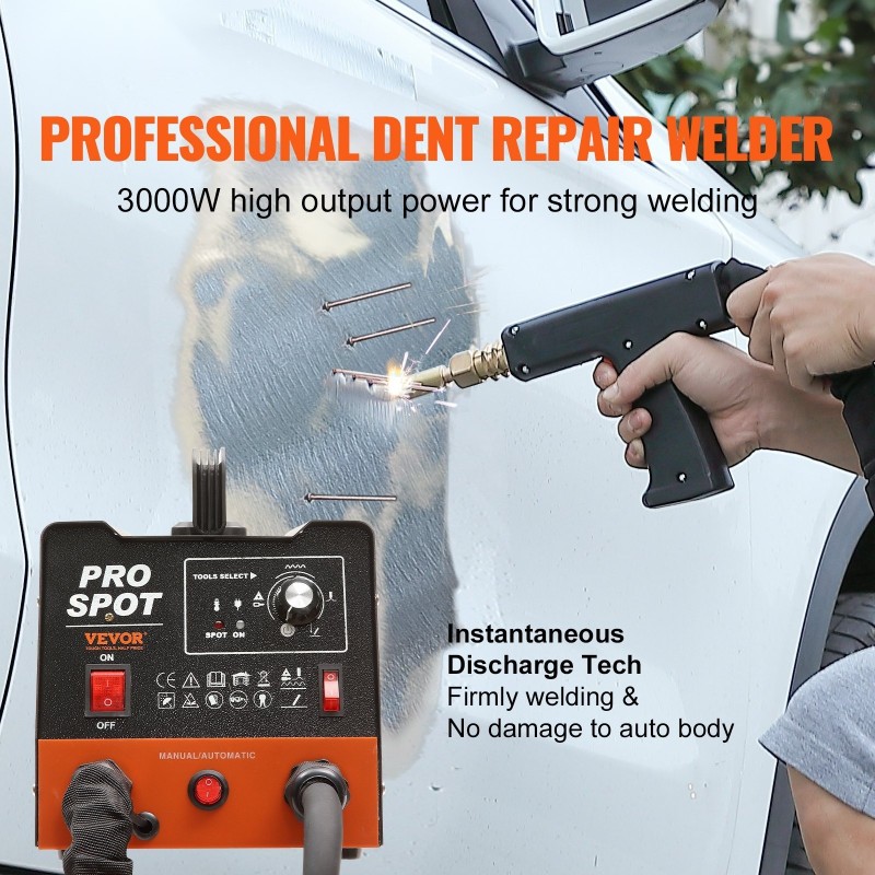 Nastapistemuovain 3000 watin automaattinen kosketushitsaus 6 toimintatilaa lommonkorjaussarja