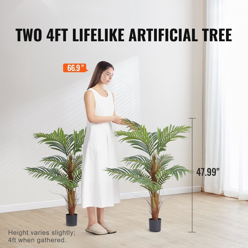 Tekopalmu aidonnäköinen polyeteenimateriaali 1219 mm korkea 2 kpl sisä ja ulkokäyttöön