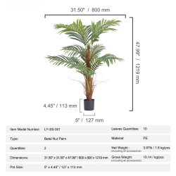 Tekopalmu aidonnäköinen polyeteenimateriaali 1219 mm korkea 2 kpl sisä ja ulkokäyttöön