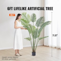 Tekopalmupuu PE-materiaali noin 1,8 m korkea sisä- ja ulkokäyttöön vakaa kaatumissuoja