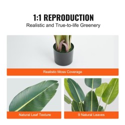 Tekokasvi paratiisilintu-puu 1,5 m PE-materiaali 1 kpl ruukulla sisäkäyttöön