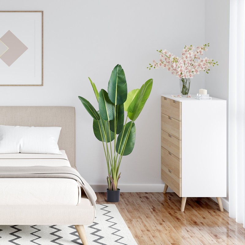 Tekokasvi paratiisilintu-puu 1,5 m PE-materiaali 1 kpl ruukulla sisäkäyttöön