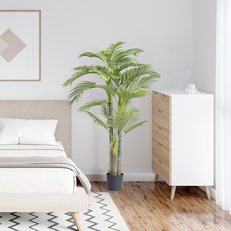 Tekokasvi kultaruokopalmu PE-materiaalia noin 2 m korkea kallistussuojalla sisäkäyttöön