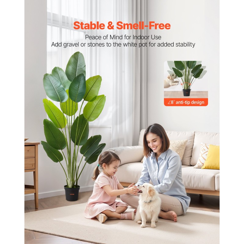 Tekokasvi paratiisilintu 1829 mm korkea 13 runkoa muovilehdet valkoinen ruukku