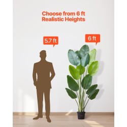 Tekokasvi paratiisilintu 1829 mm korkea 13 runkoa muovilehdet valkoinen ruukku