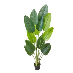 Tekokasvi paratiisilintu 1829 mm korkea 13 runkoa muovilehdet valkoinen ruukku