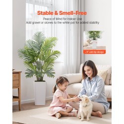 Tekokasvi arekapalmu muovilehdillä 1219 millimetriä korkea kaksi kappaletta valkoisissa ruukuissa