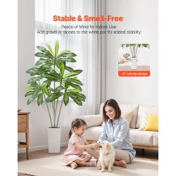 Tekodracaena 1829 mm valkoinen korkea ruukku PE-muovilehdet sisä ja ulkokäyttöön