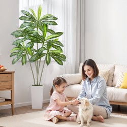 Tekodracaena 1829 mm valkoinen korkea ruukku PE-muovilehdet sisä ja ulkokäyttöön