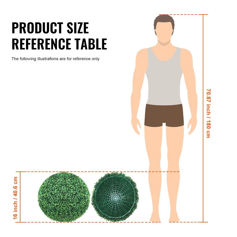 Keinotekoiset puksipuupallot kuusitoista tuumaa polyeteenimuovi kaksi kappaletta sisä ja ulkokäyttö