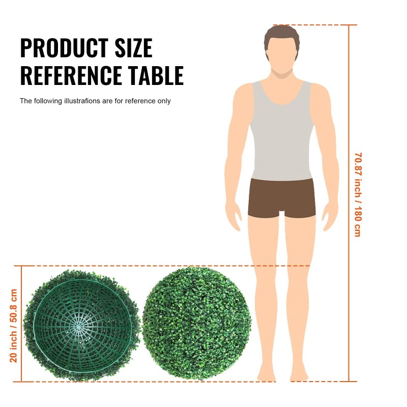 Tekopuksipuut pallomuotoiset 50,8 cm 2 kpl PE-muovi sisä ja ulkokäyttöön