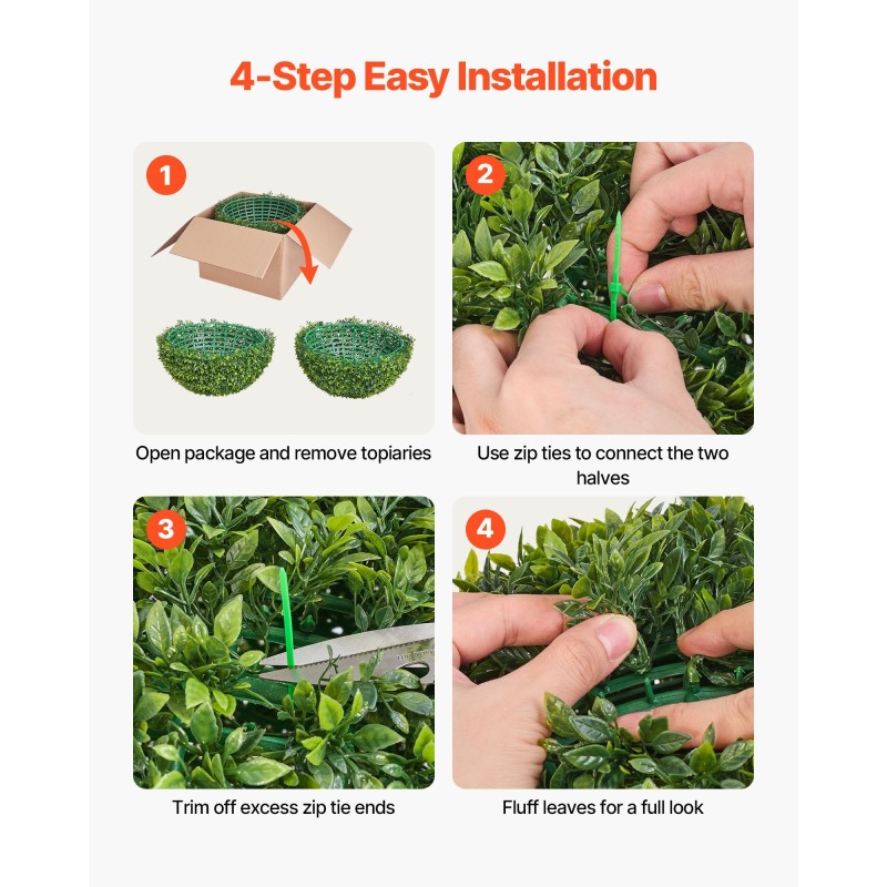 Keinotekoinen puksipuupallo 584 mm polyeteenilehdet 1 kpl ulkokäyttöön ja sisätiloihin