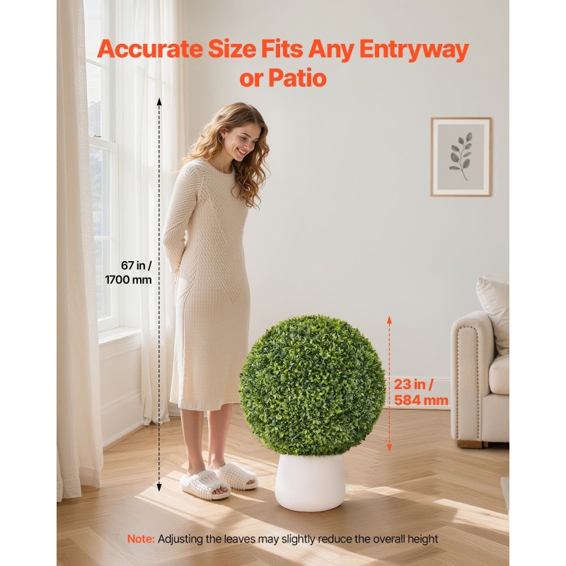 Keinotekoinen puksipuupallo 584 mm polyeteenilehdet 1 kpl ulkokäyttöön ja sisätiloihin