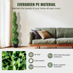 Tekokartio-buxuspensaat 121,9 cm PE ja rauta 2 kpl ulko- ja sisäkäyttö