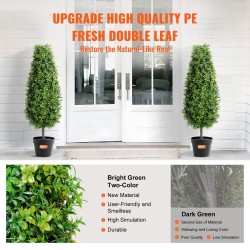 Keinotekoinen puksipuupuu polyeteeni 92 cm 2 kpl ruukussa 10 lisälehteä