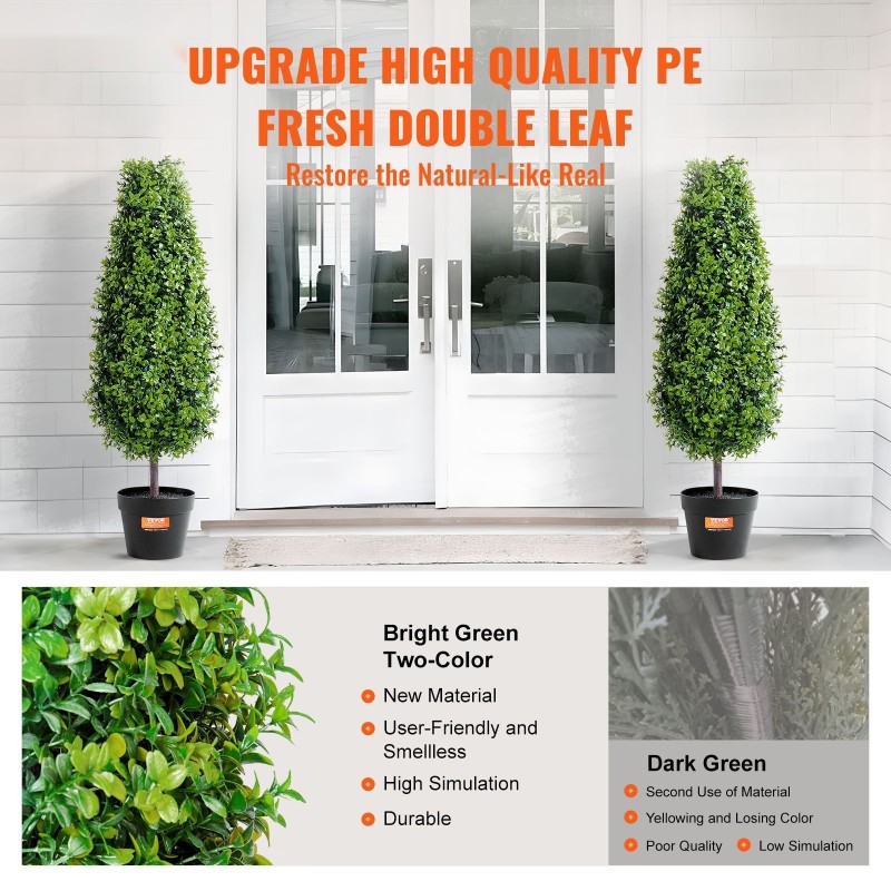 Keinotekoinen puksipuupuu polyeteeni 92 cm 2 kpl ruukussa 10 lisälehteä