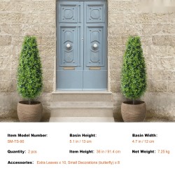 Keinotekoinen puksipuupuu polyeteeni 92 cm 2 kpl ruukussa 10 lisälehteä