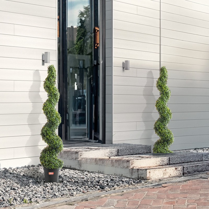 Tekopuksipuu spiraalimuotoinen polyeteeni 152 cm 2 kpl ruukulla sisä ja ulkokäyttöön