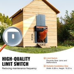 Automaattinen alumiininen kanalan ovi 210×260 mm valotunnistin ajastin