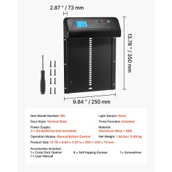 Automaattinen kanalan ovi alumiiniseos ja muovi paristokäyttöinen ajastin puristussuoja vesitiivis