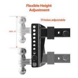 Perävaunun kuulavetokannatin hiiliteräs 63,5 mm vetolaitteelle kuulat 50 mm ja 58,7 mm