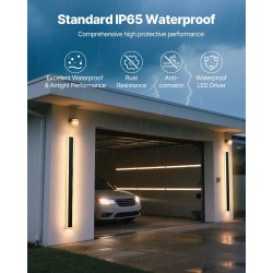 Ulkoseinävalaisin 1200 mm metallirunko akryylivarjostin 2 kpl IP65 3000K lämmin valo