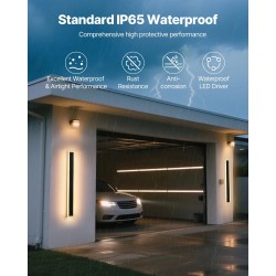 Ulkoseinävalaisimet säänkestävä metallirunko 2 kpl 800 mm 3000K IP65